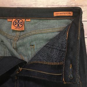 TORY BURCH High Waisted Flare Blue Jeans Size 25